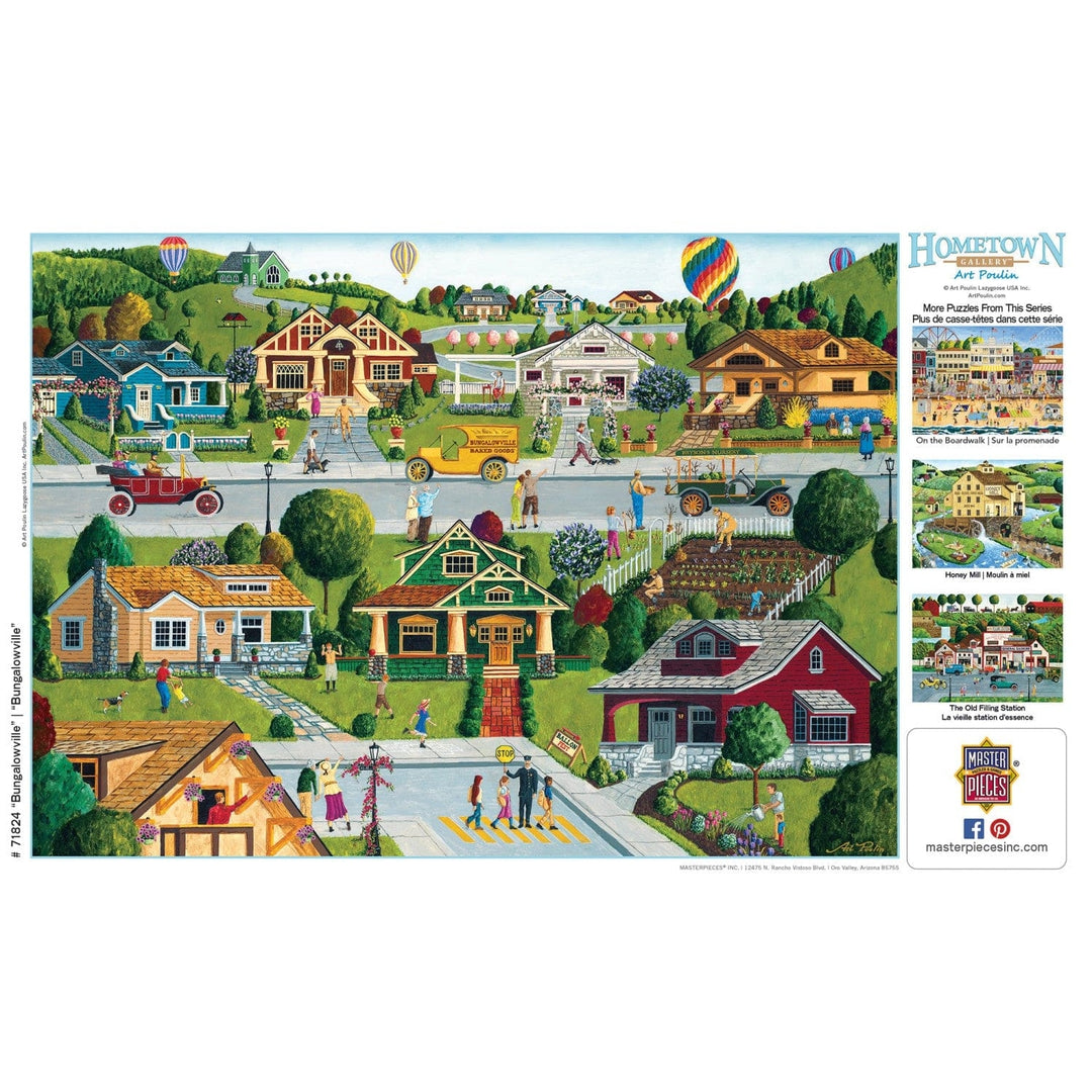 Hometown Gallery Bungalowville 1000 Piece Jigsaw Puzzle 19.25x26.75 Art Poulin Image 4