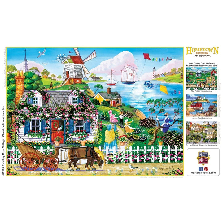 Hometown Gallery Rambling Rose Cottage 1000 Piece Jigsaw Puzzle Recycled Chipboard Image 4