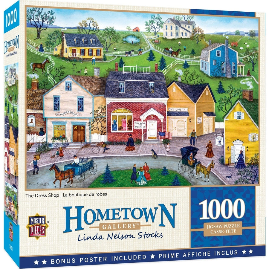 Hometown Gallery 1000 Piece Jigsaw Puzzle Vintage Scene Recycled Material 19.25"x26.75" Image 1