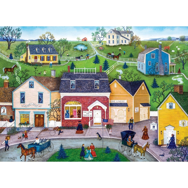 Hometown Gallery 1000 Piece Jigsaw Puzzle Vintage Scene Recycled Material 19.25"x26.75" Image 2