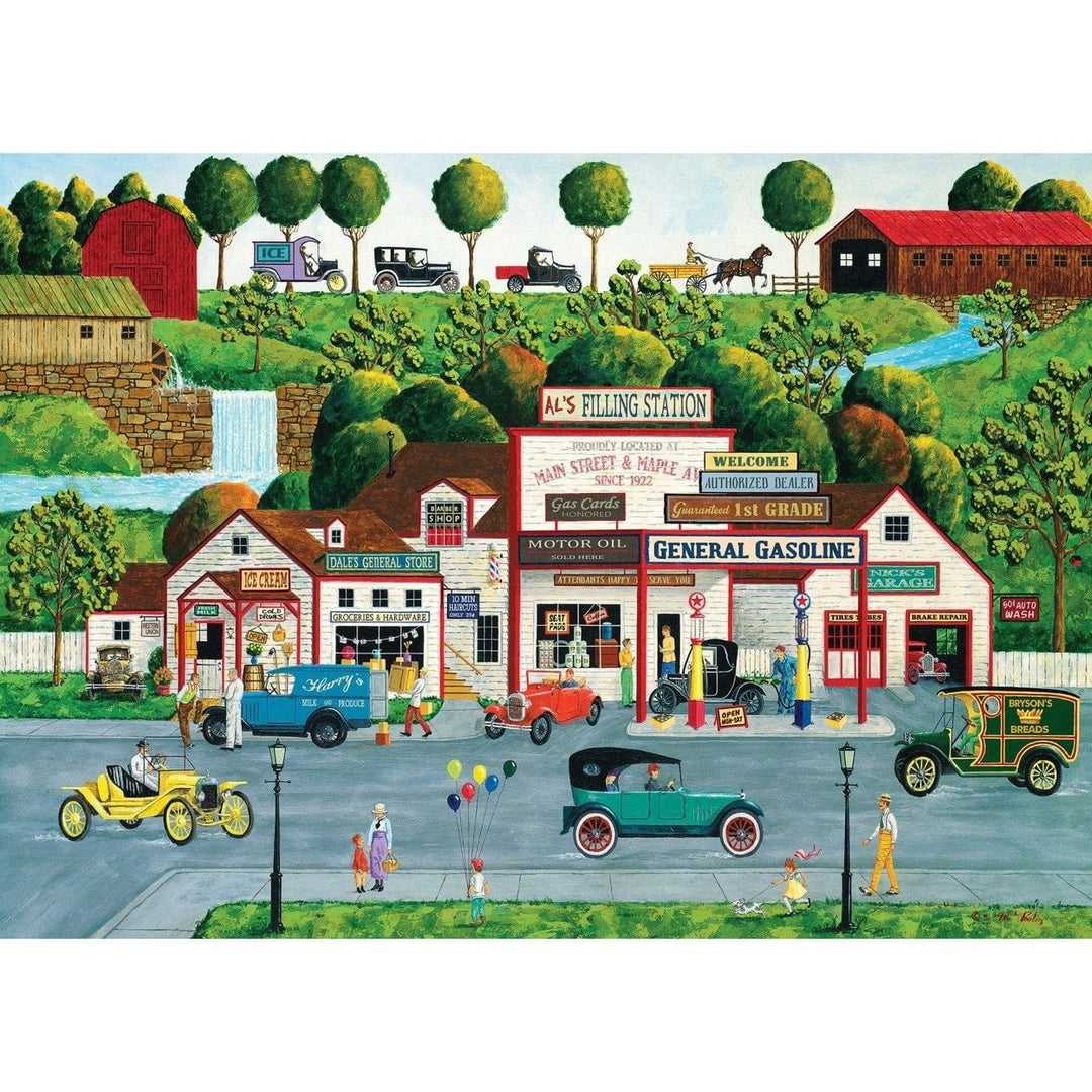 MasterPieces Hometown Gallery 1000 Piece Jigsaw Puzzle Old Filling Station 19.25x26.75 Image 2