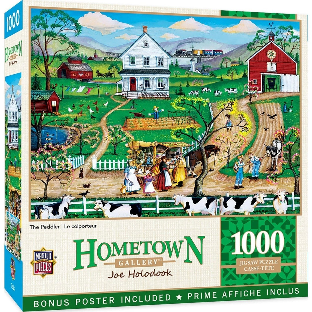 Hometown Gallery The Peddler 1000 Piece Jigsaw Puzzle Recycled Chipboard 19.25"x26.75" Image 1