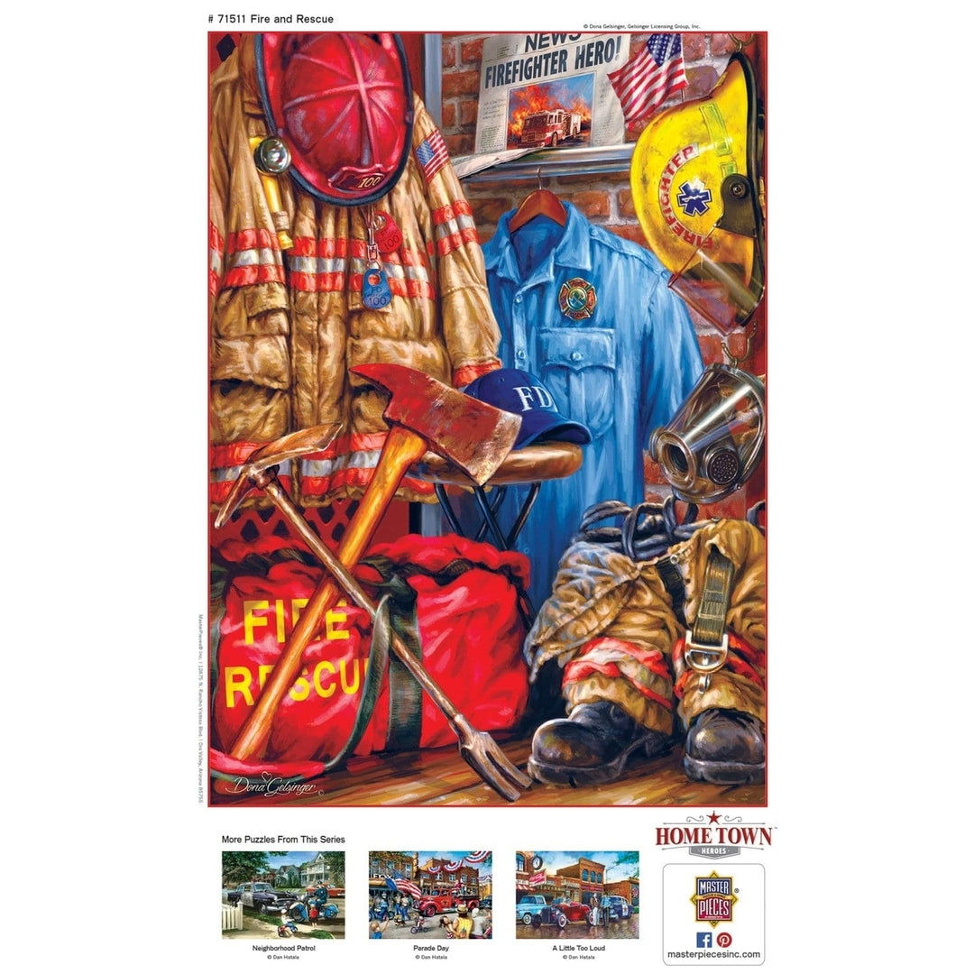 Hometown Heroes Fire Rescue 1000 Piece Jigsaw Puzzle MasterPieces Made in USA Image 4