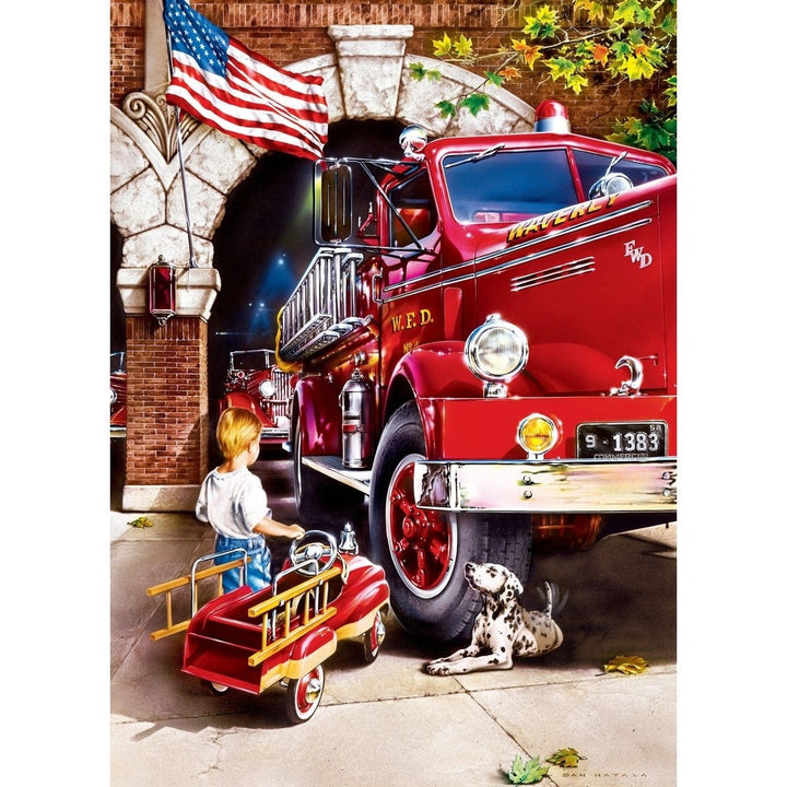 MasterPieces 1000 Piece Hometown Heroes Firehouse Dreams Jigsaw Puzzle USA Made Image 2