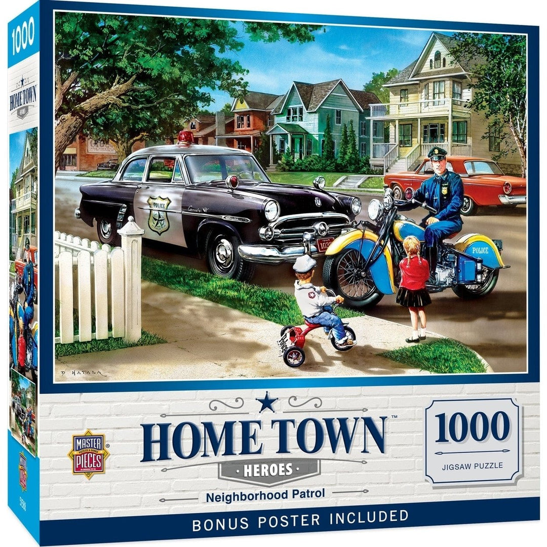 MasterPieces Hometown Heroes 1000 Piece Jigsaw Puzzle Neighborhood Patrol USA Made Image 1