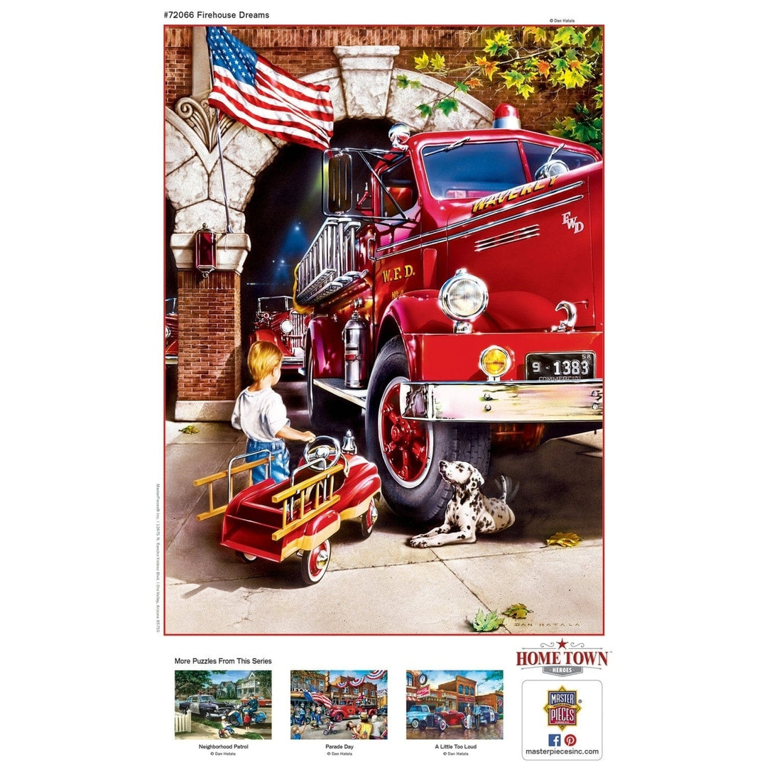 MasterPieces 1000 Piece Hometown Heroes Firehouse Dreams Jigsaw Puzzle USA Made Image 4