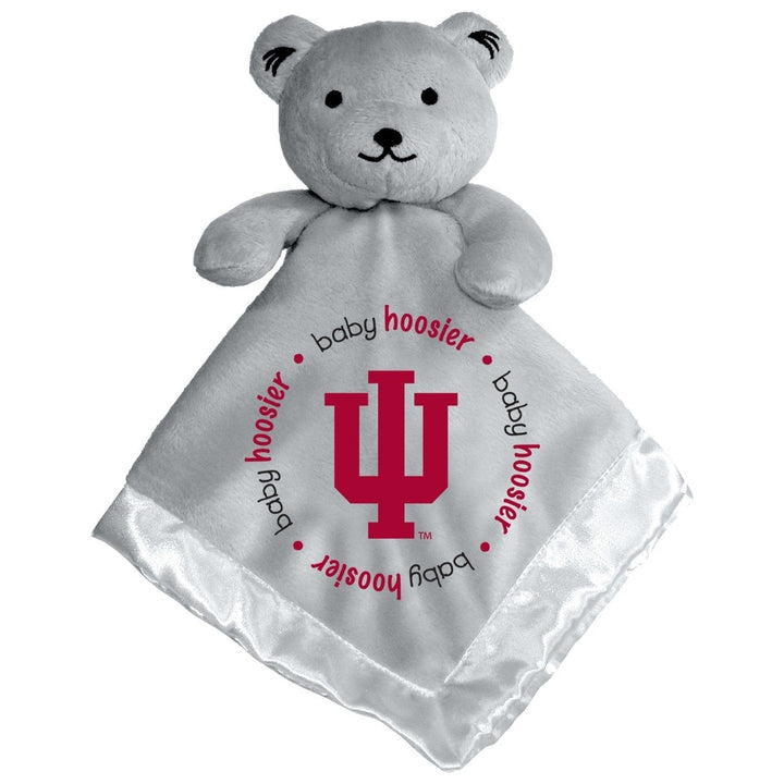 Indiana Hoosiers Security Bear Gray Plush 14x14 Satin Lined BabyFanatics Image 1