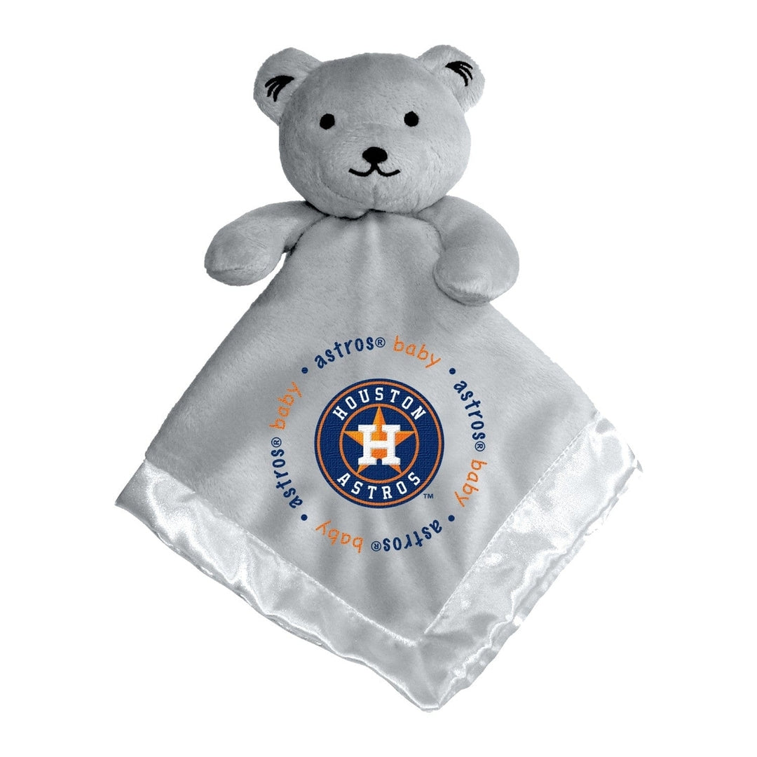 Houston Astros Baby Security Bear Gray Soft Plush 14x14 Embroidered Logo Image 1