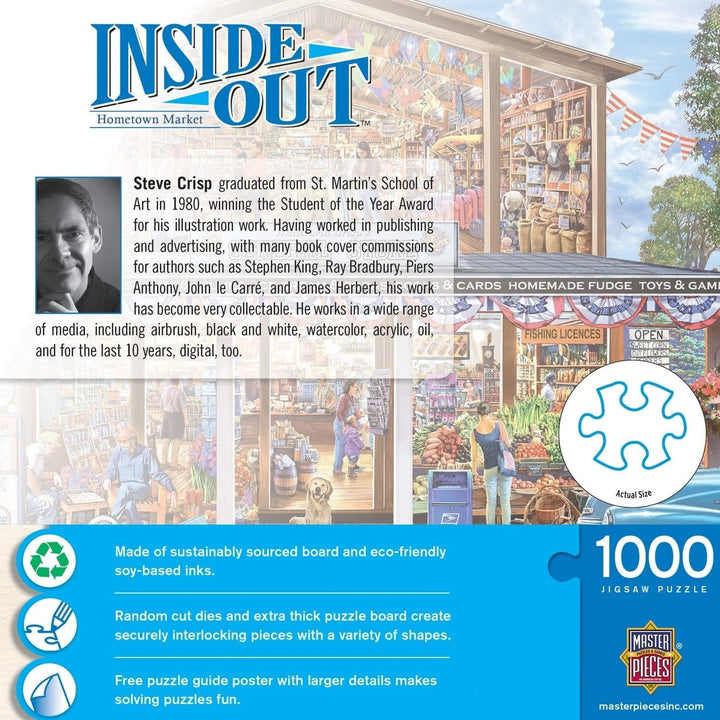 MasterPieces Inside Out Hometown Market 1000 Piece Jigsaw Puzzle 26.75 x 19.25 inch Image 3