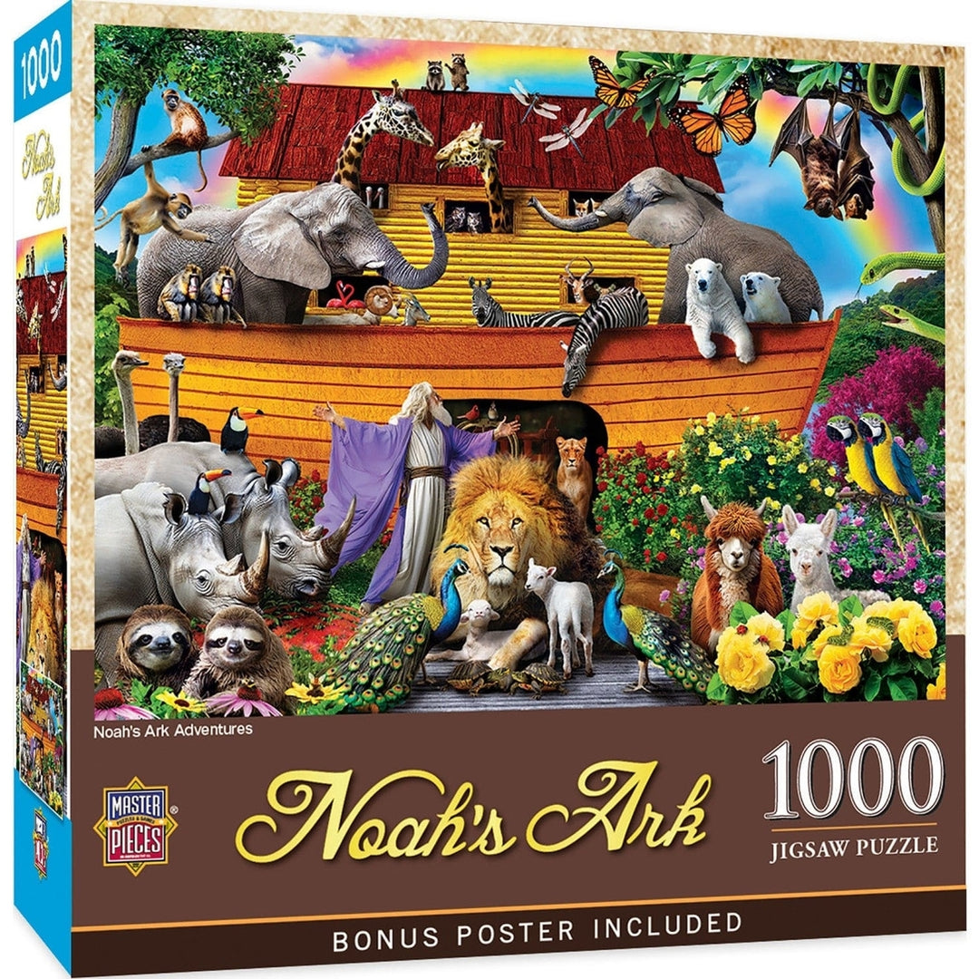 Noahs Ark Adventures 1000 Piece Jigsaw Puzzle Colorful Fun Family Activity Image 1