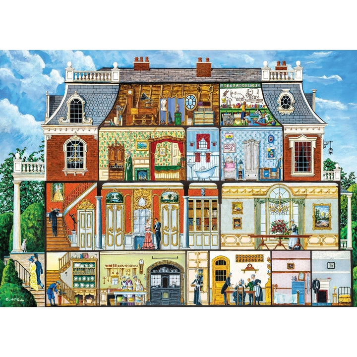 MasterPieces Inside Out 1000 Piece Jigsaw Puzzle Walden Manor House Recycled Image 2