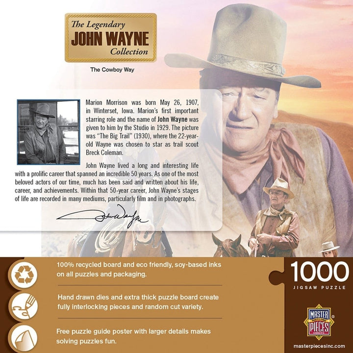 John Wayne 1000 Piece Jigsaw Puzzle The Cowboy Way Collage Western Movies Image 3