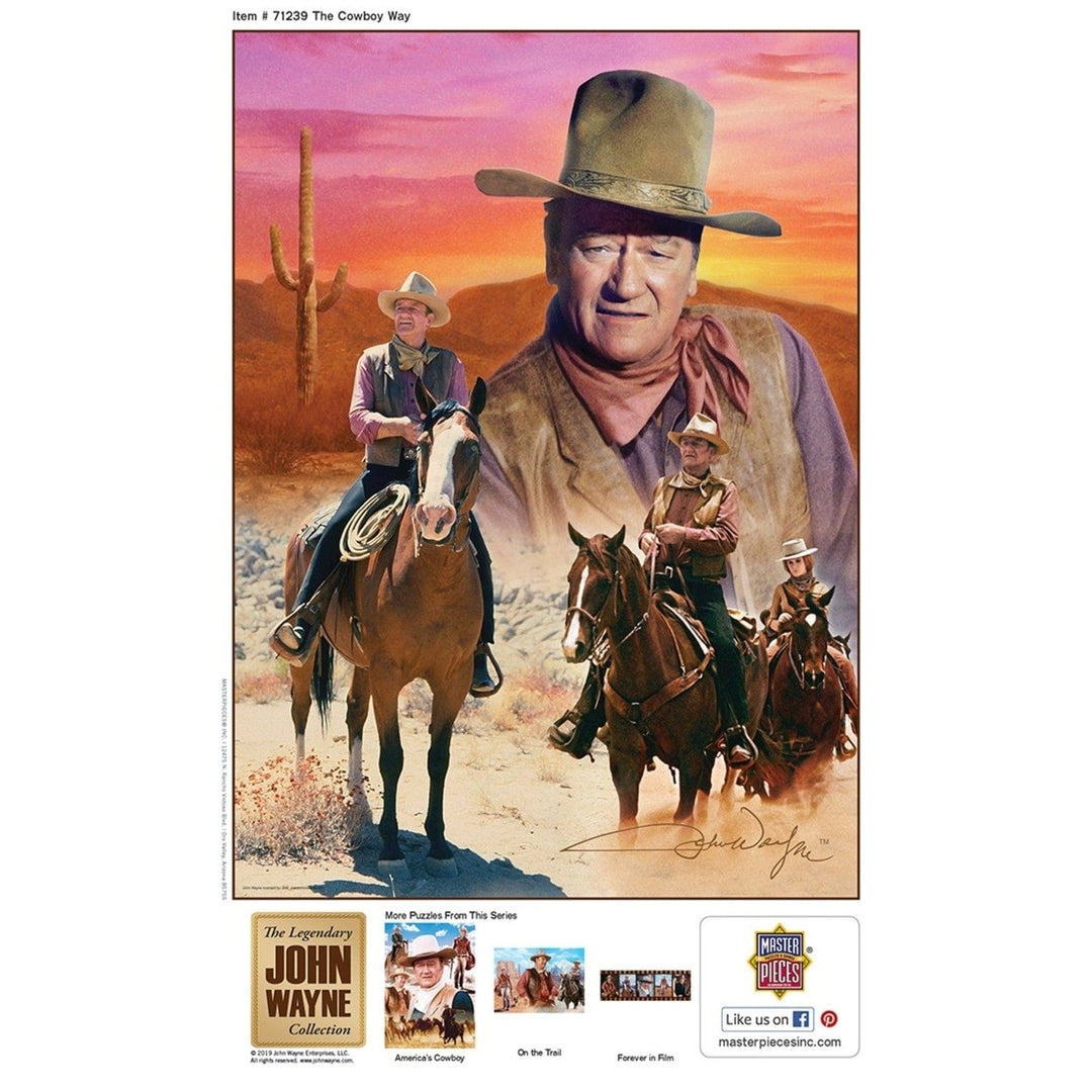 John Wayne 1000 Piece Jigsaw Puzzle The Cowboy Way Collage Western Movies Image 4