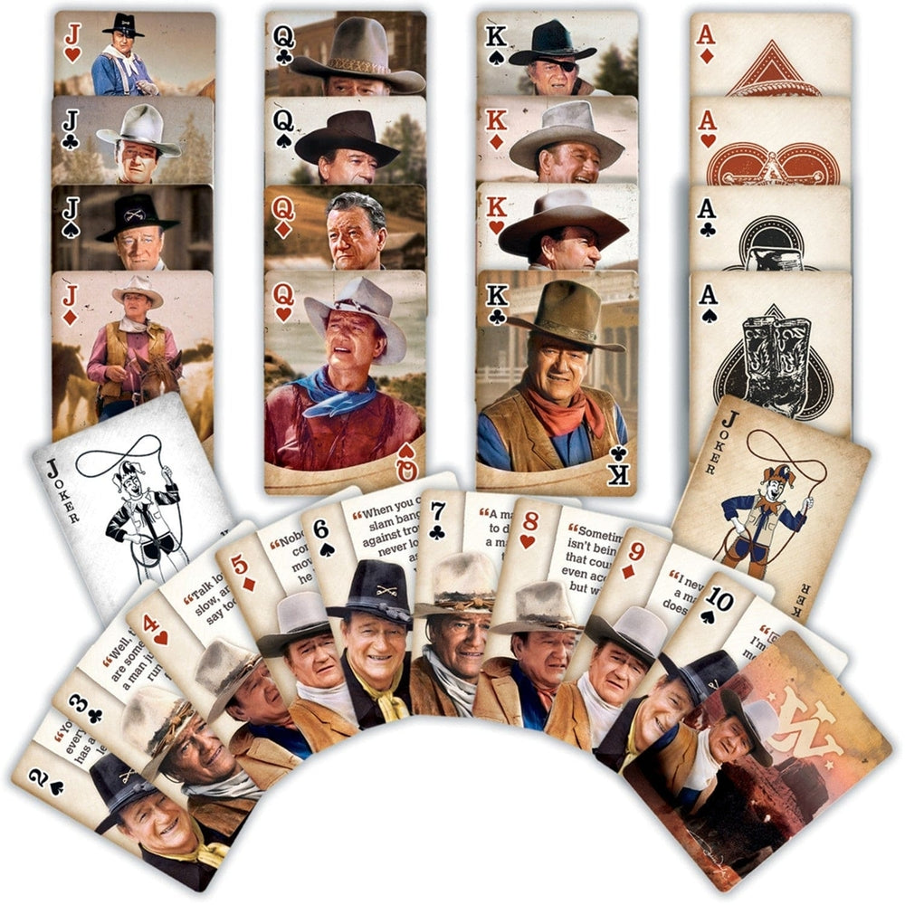 John Wayne Playing Cards 54 Card Deck Classic Quotes Movie Scenes Jokers Image 2