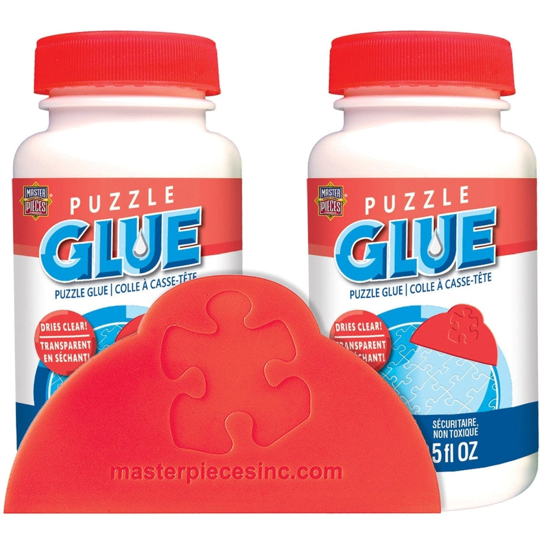 MasterPieces Jigsaw Puzzle Glue 2-Pack 5oz with Applicator Quick Dry Clear Image 2