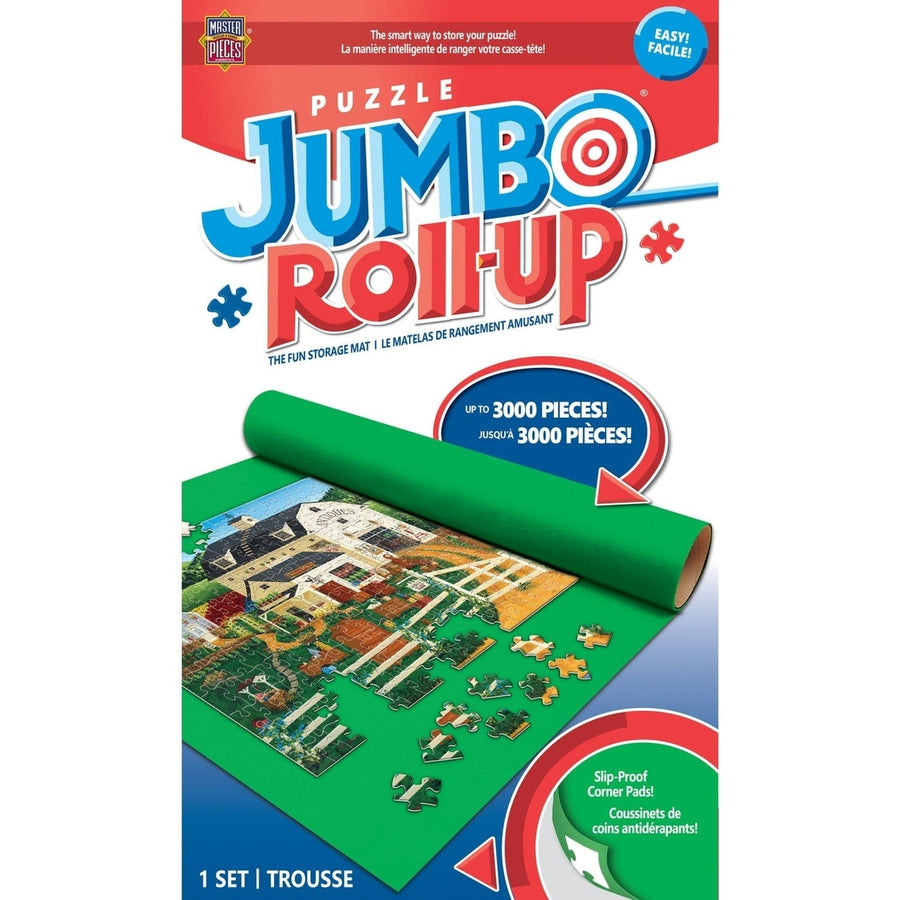 Jigsaw Puzzle Roll Up Jumbo Green Felt Mat 36x48 Fits 3000 Pieces Portable Image 1