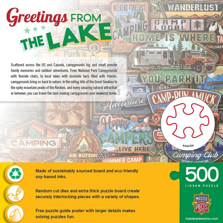 MasterPieces 550 Piece Jigsaw Puzzle Greetings From The Lake Eco-Friendly 24x18 Image 3