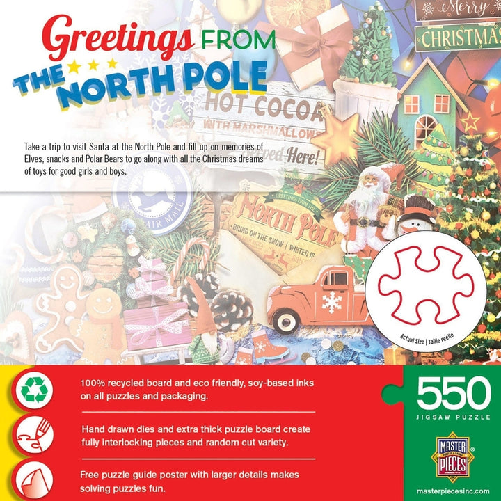 MasterPieces North Pole 550 Piece Jigsaw Puzzle 24x18 Eco-Friendly Christmas Fun Image 3