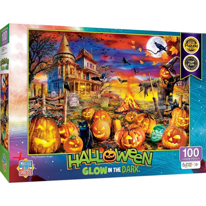 Halloween Glow in the Dark Jigsaw Puzzle 100 Pieces The Pumpkin King Image 1