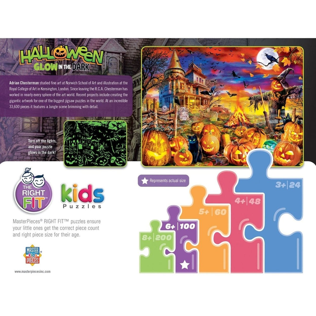 Halloween Glow in the Dark Jigsaw Puzzle 100 Pieces The Pumpkin King Image 3