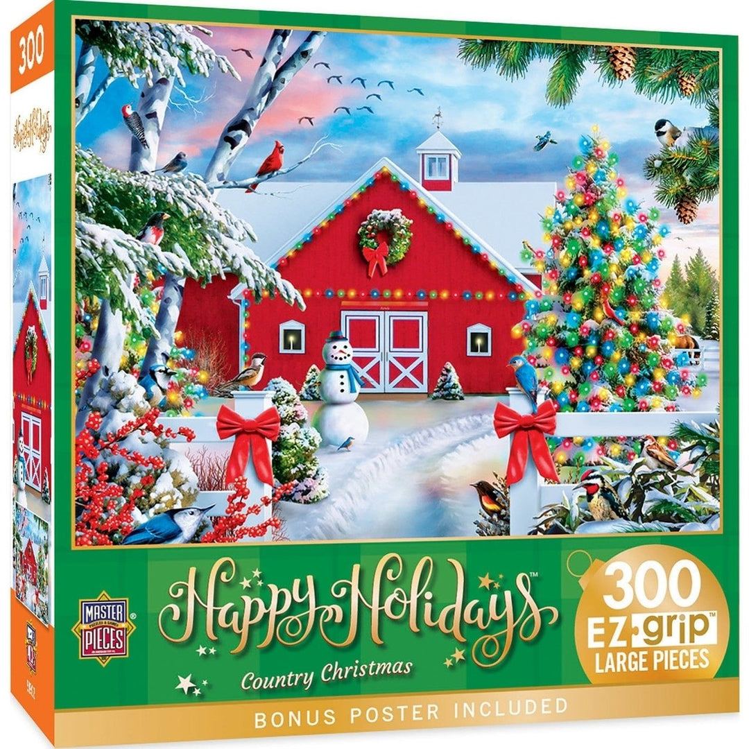 MasterPieces 300PC EZ Grip Jigsaw Puzzle Country Christmas Holiday 18x24 Inch Image 1