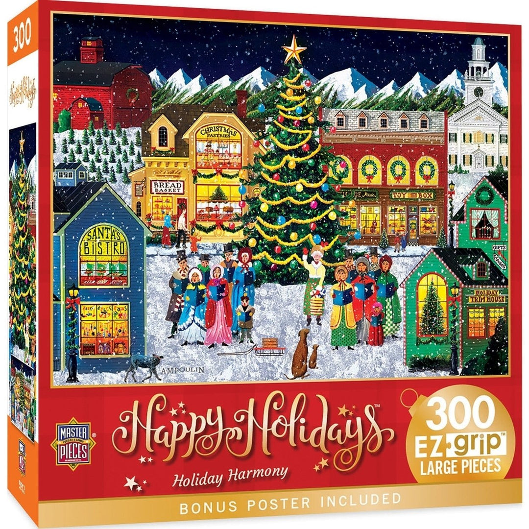 MasterPieces Holiday Harmony 300 Piece EZ Grip Jigsaw Puzzle 18x24 Christmas Design Image 1