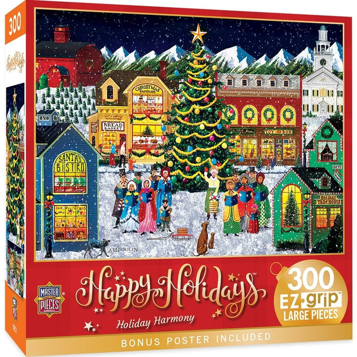 MasterPieces Holiday Harmony 300 Piece EZ Grip Jigsaw Puzzle 18x24 Christmas Design Image 1