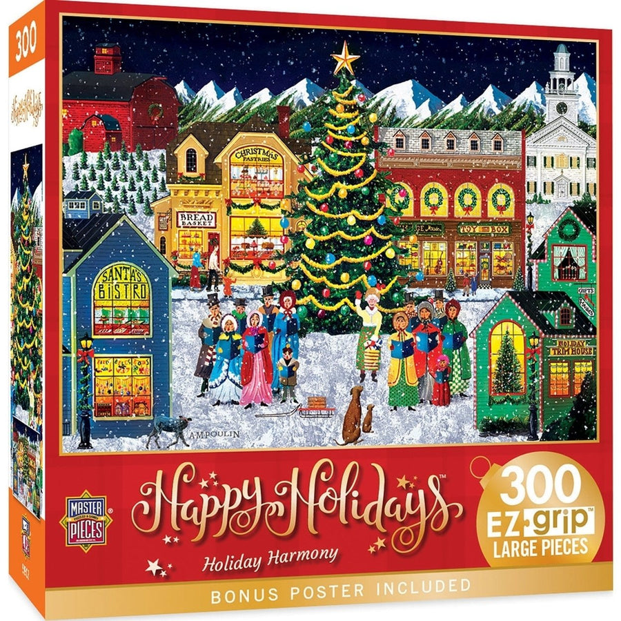 MasterPieces Holiday Harmony 300 Piece EZ Grip Jigsaw Puzzle 18x24 Christmas Design Image 1