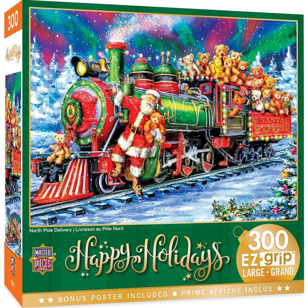 MasterPieces Happy Holidays North Pole Delivery 300 Piece EZ Grip Puzzle 18x24 Image 1