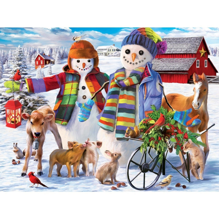 McDonald Snow Family 300 Piece EZ Grip Jigsaw Puzzle Holiday Theme Winter Fun Image 2