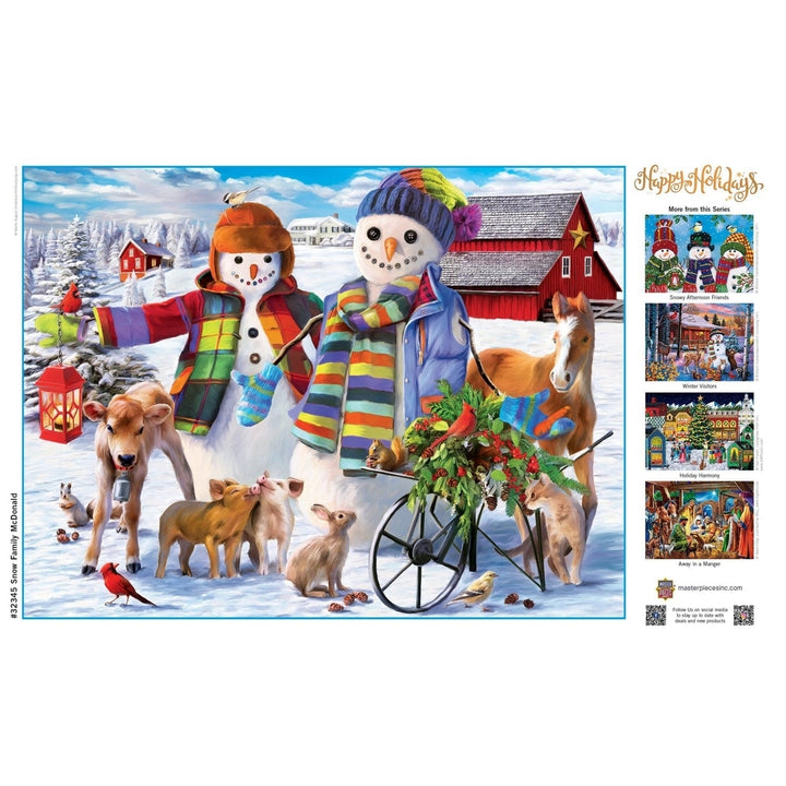 McDonald Snow Family 300 Piece EZ Grip Jigsaw Puzzle Holiday Theme Winter Fun Image 4