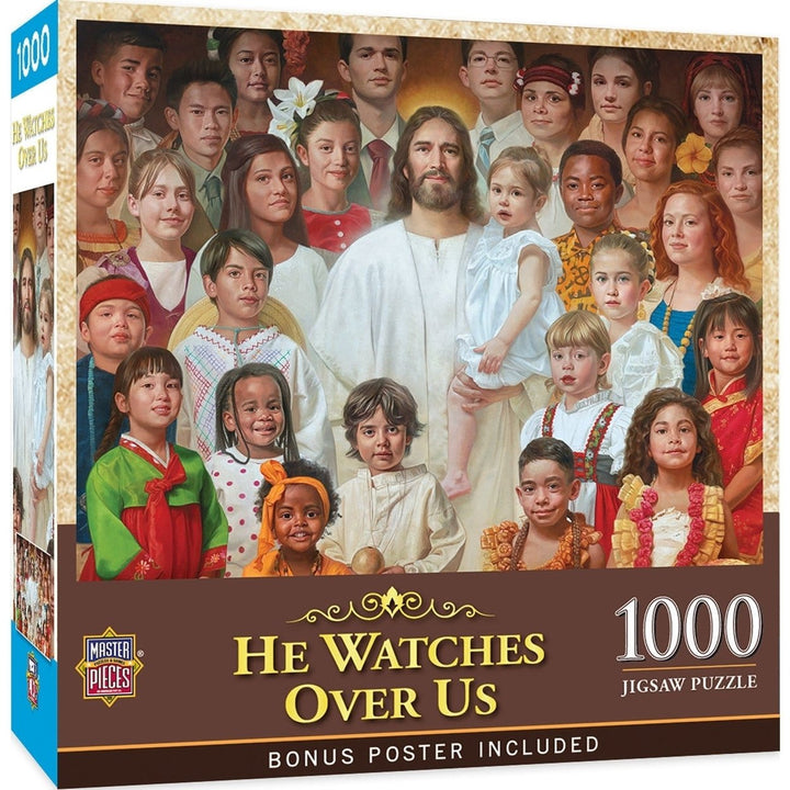 He Watches Over Us 1000 Piece Jigsaw Puzzle Jesus Christ Shepherd Faith Image 1