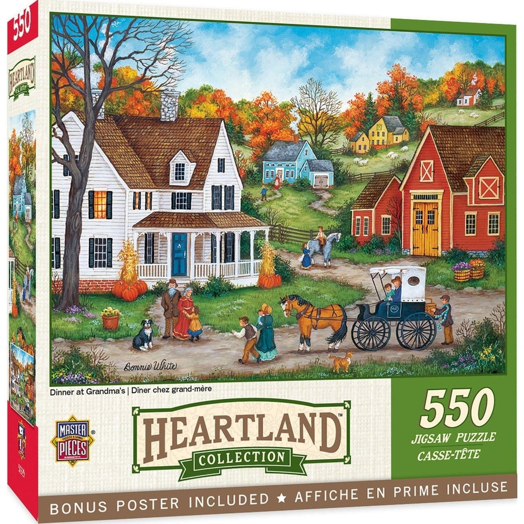 Heartland Dinner at Grandmas 550 Piece Jigsaw Puzzle 24x18 Eco-Friendly Chipboard Image 1