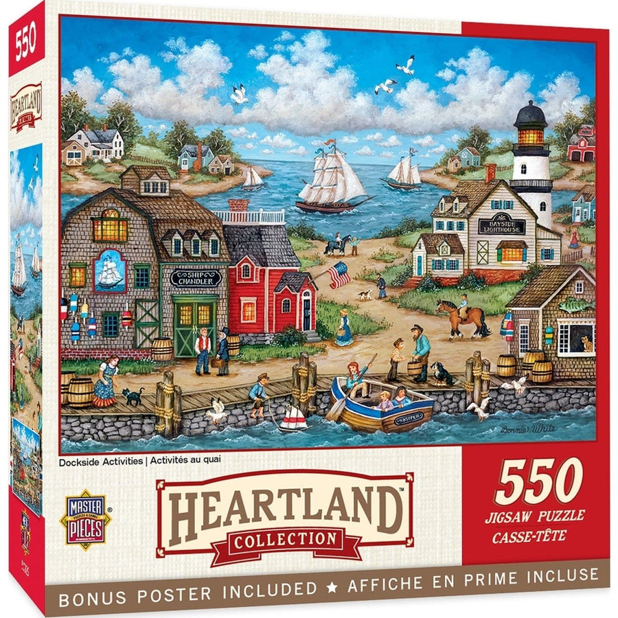 Heartland Dockside Activities 550 Piece Jigsaw Puzzle 24x18 Eco-Friendly Design Image 1