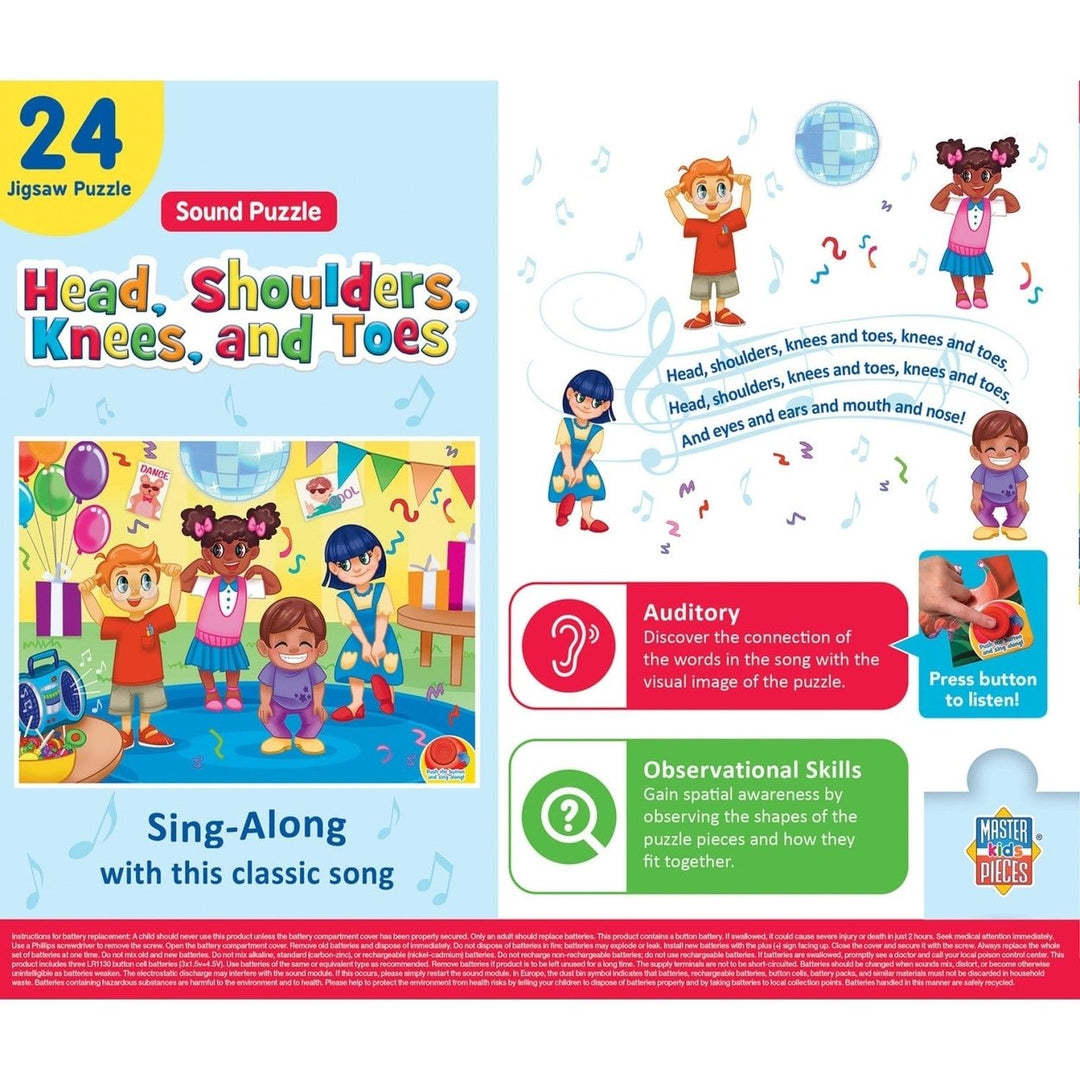 MasterPieces 24 Piece Sound Puzzle Head Shoulders Knees Toes Educational Fun Image 3