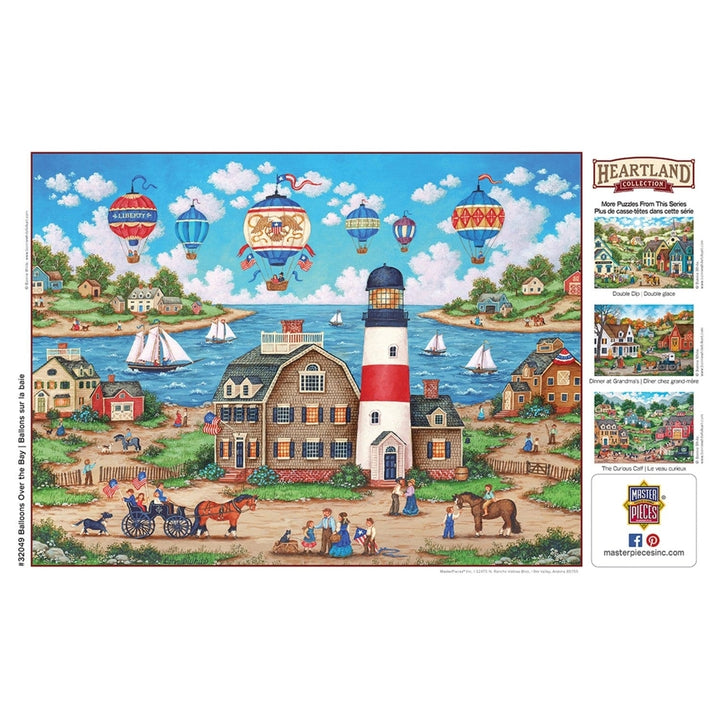 Heartland Balloons Over the Bay 550 Piece Jigsaw Puzzle 24x18 Recycled Materials Image 4