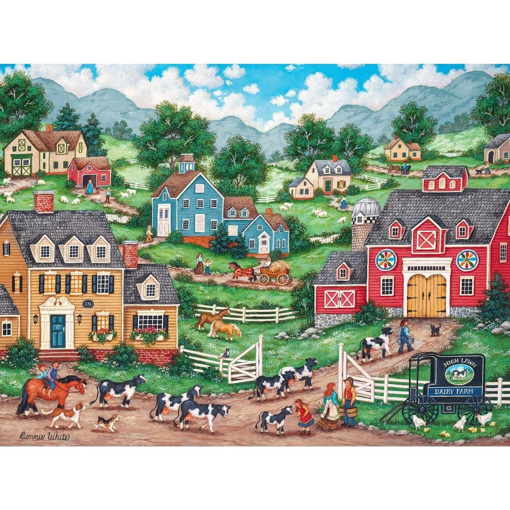 Heartland The Curious Calf 550 Piece Jigsaw Puzzle 24x18 Recycled Chipboard Image 2