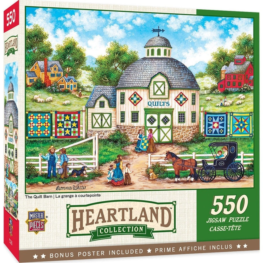 Heartland Quilt Barn 550 Piece Jigsaw Puzzle 24x18 Eco-Friendly Cardboard Image 1