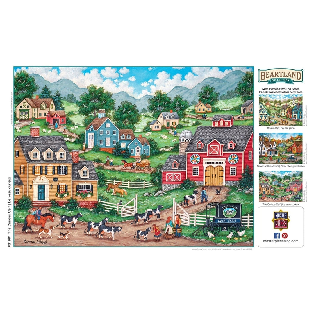 Heartland The Curious Calf 550 Piece Jigsaw Puzzle 24x18 Recycled Chipboard Image 4