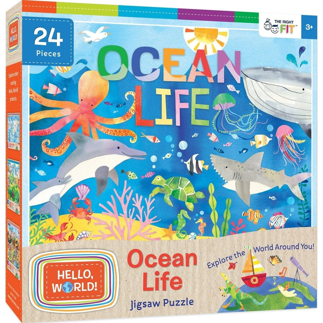 Hello World Ocean Life Puzzle 24 Pieces 19x14 inches for Ages 3 and Up Image 1