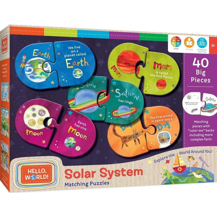 Hello World Solar System Matching Jigsaw Puzzles Educational Fun for Kids 3+ Image 1