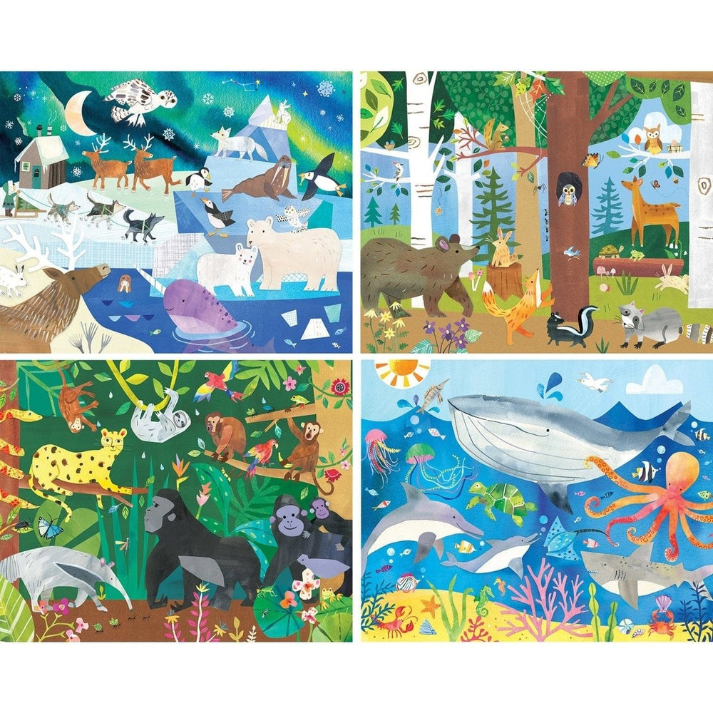 MasterPieces 100 Piece Jigsaw Puzzles 4 Pack Kids Wildlife Animals Image 2