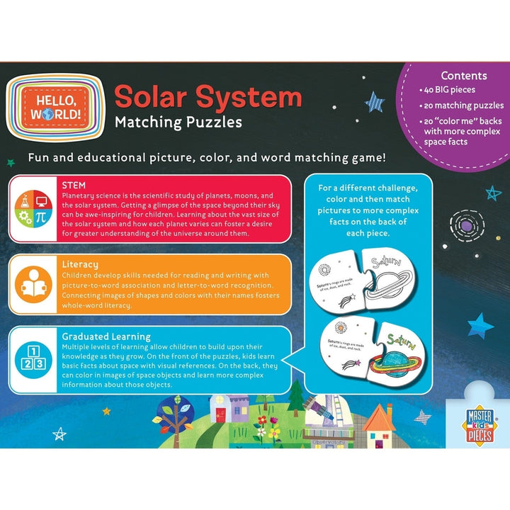 Hello World Solar System Matching Jigsaw Puzzles Educational Fun for Kids 3+ Image 3