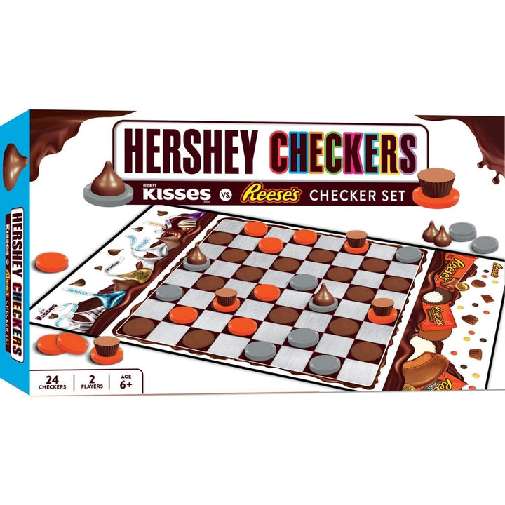 Hersheys Kisses Reeses Peanut Butter Cup Checkers Game 2 Players 13x21.375 Image 1