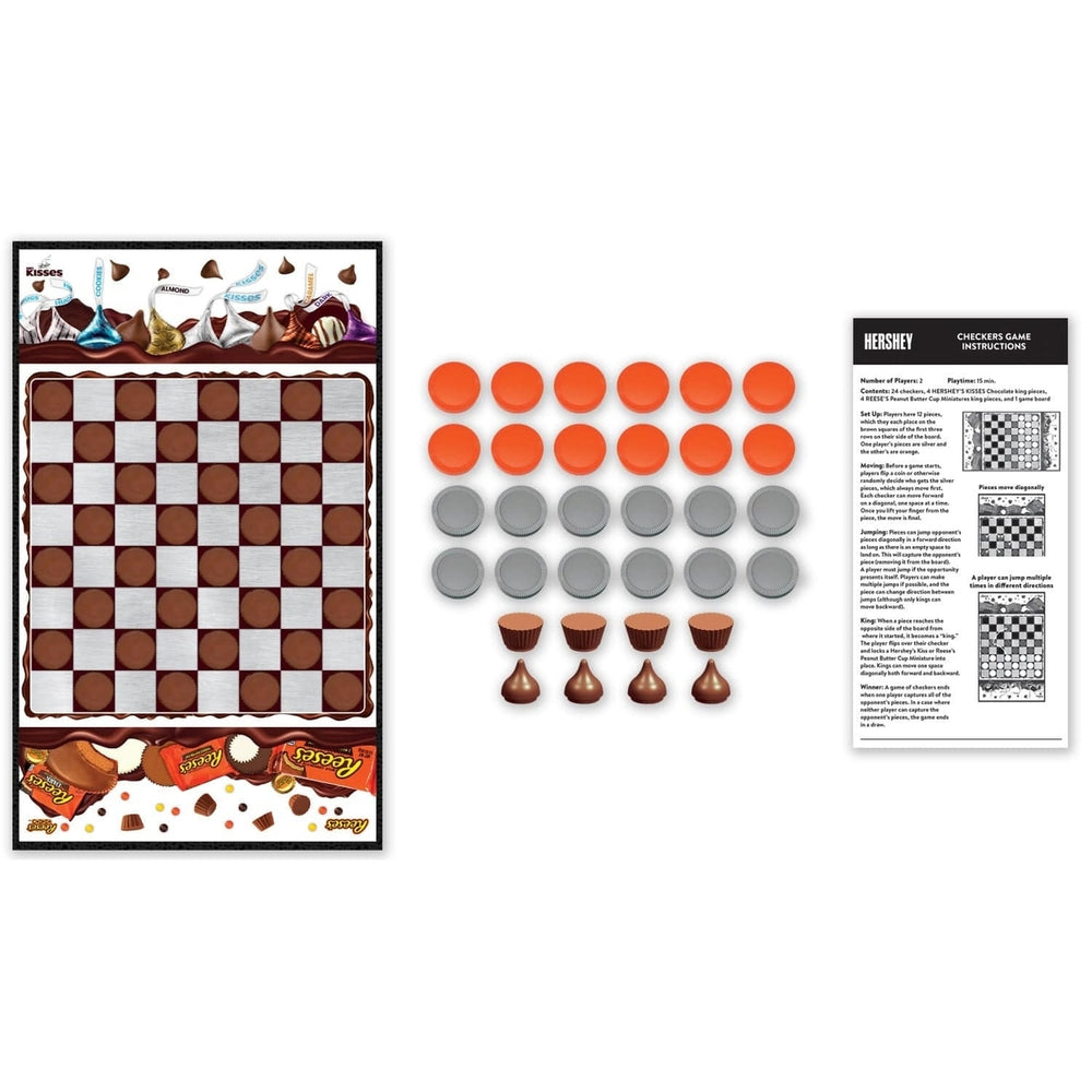 Hersheys Kisses Reeses Peanut Butter Cup Checkers Game 2 Players 13x21.375 Image 2