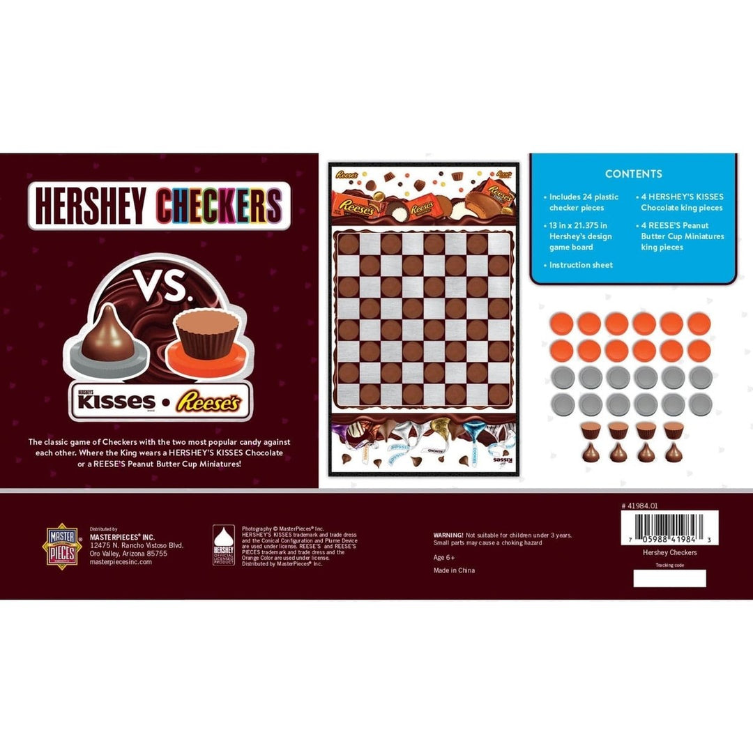 Hersheys Kisses Reeses Peanut Butter Cup Checkers Game 2 Players 13x21.375 Image 3