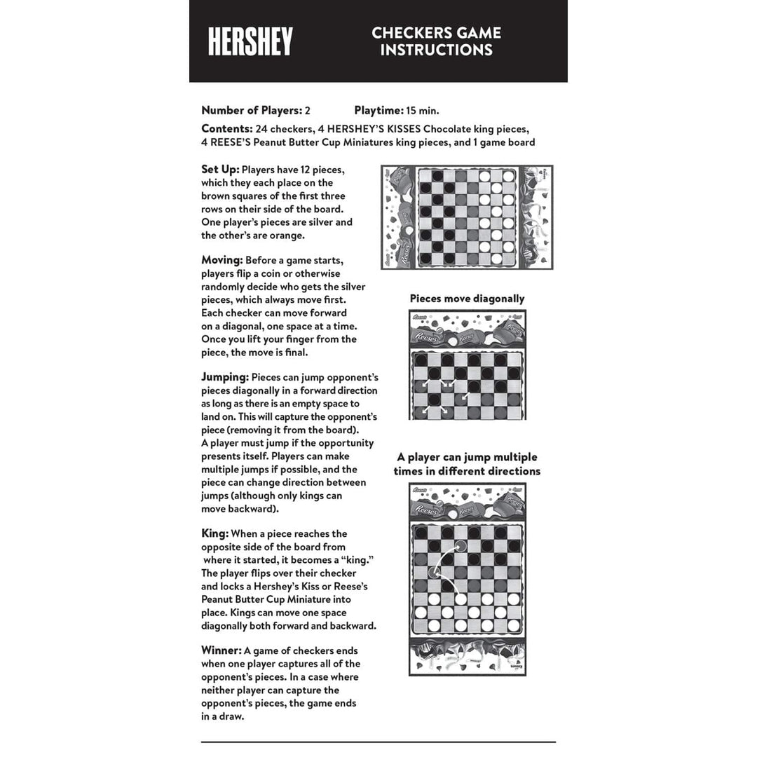 Hersheys Kisses Reeses Peanut Butter Cup Checkers Game 2 Players 13x21.375 Image 4