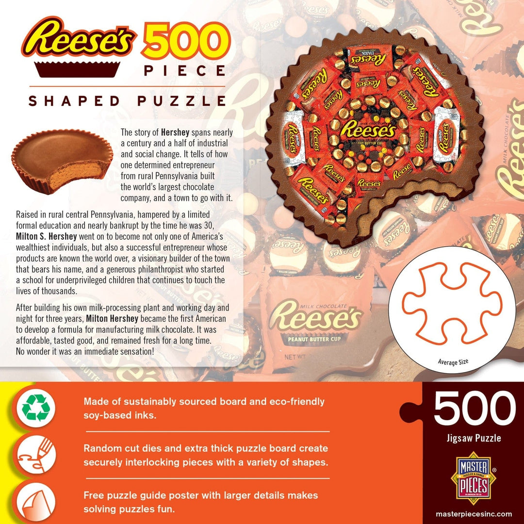 Hersheys Reeses 500 Piece Shaped Jigsaw Puzzle 23x21 Inch Eco-Friendly Chipboard Image 3