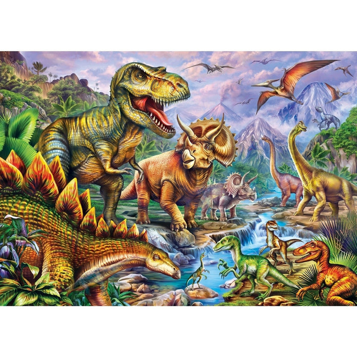 Hidden Images Dinosaur Valley 500 Piece Jigsaw Puzzle T-Rex Dinosaurs Scene Image 2