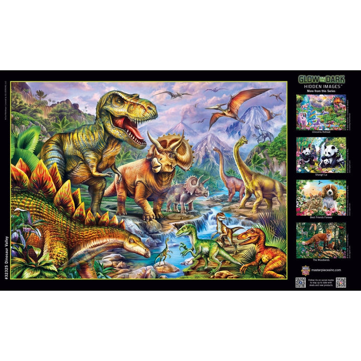 Hidden Images Dinosaur Valley 500 Piece Jigsaw Puzzle T-Rex Dinosaurs Scene Image 4